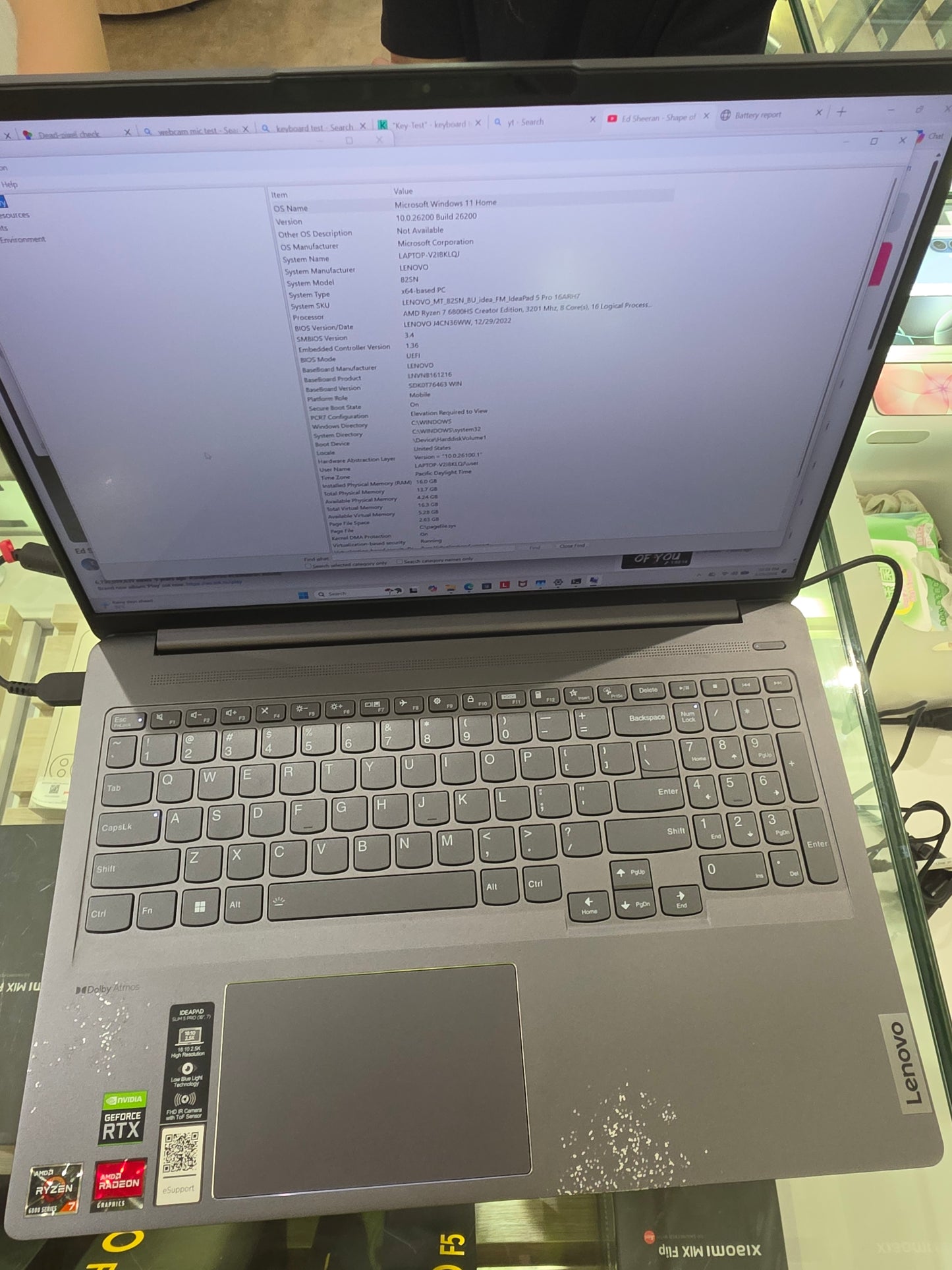 LENOVO IDEAPAD 5 PRO 16ARH7 (R7-6800HS / 16GB / 512GB SSD) (RTX3050)