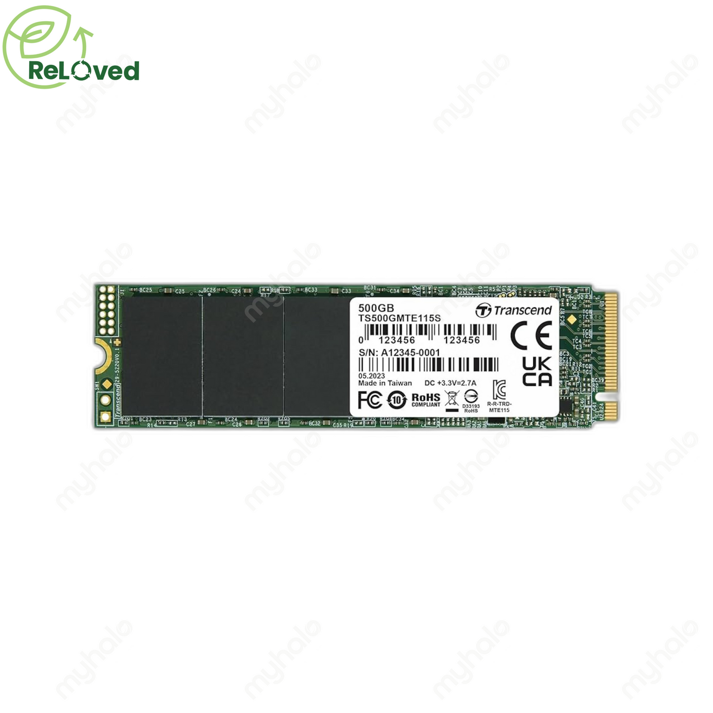 创见 500GB SSD PCIe GEN3 NVMe M.2 2280 (TS500GMTE115S)