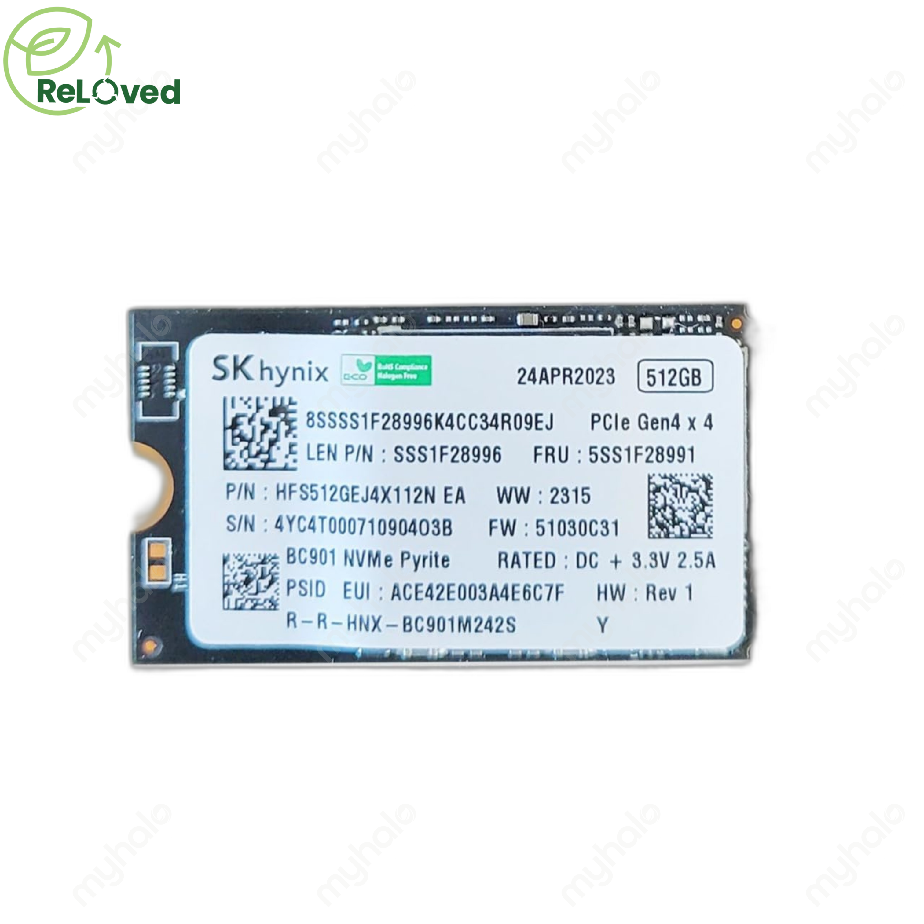 Sk Hynix 512GB SSD PCIe Gen 4 NVMe M.2 2242 (HFS512GEJ4X112N) | myhalo