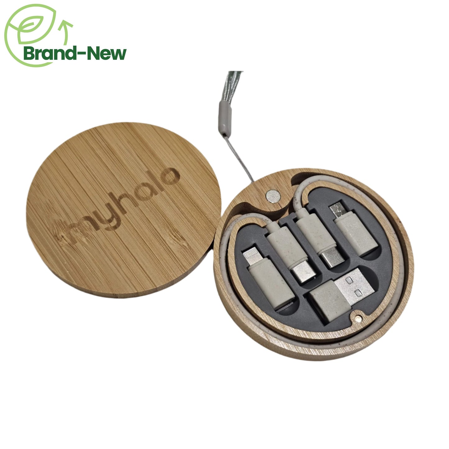 myhalo Bamboo/Recycle Plastic Multi-Functional Charging Kit