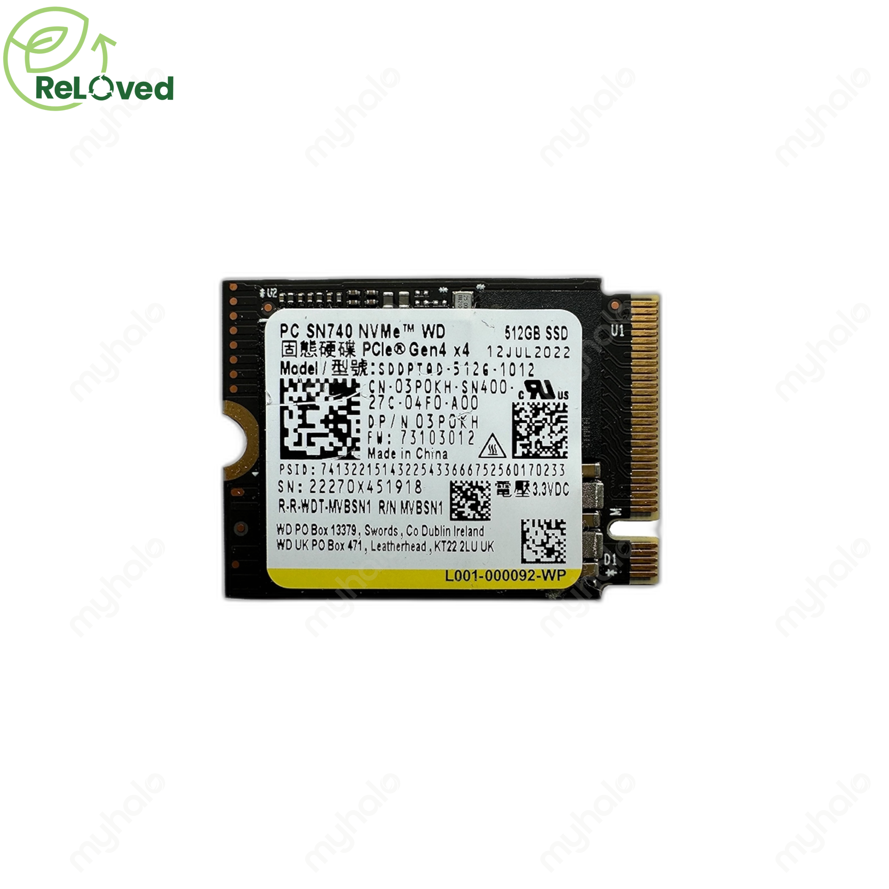 【動作確認済】M.2 NVMe SSD 512GB【Gen4】 WD 512GB SSD PCIe Gen 4 NVMe M.2 2242 (SN740) | myhalo