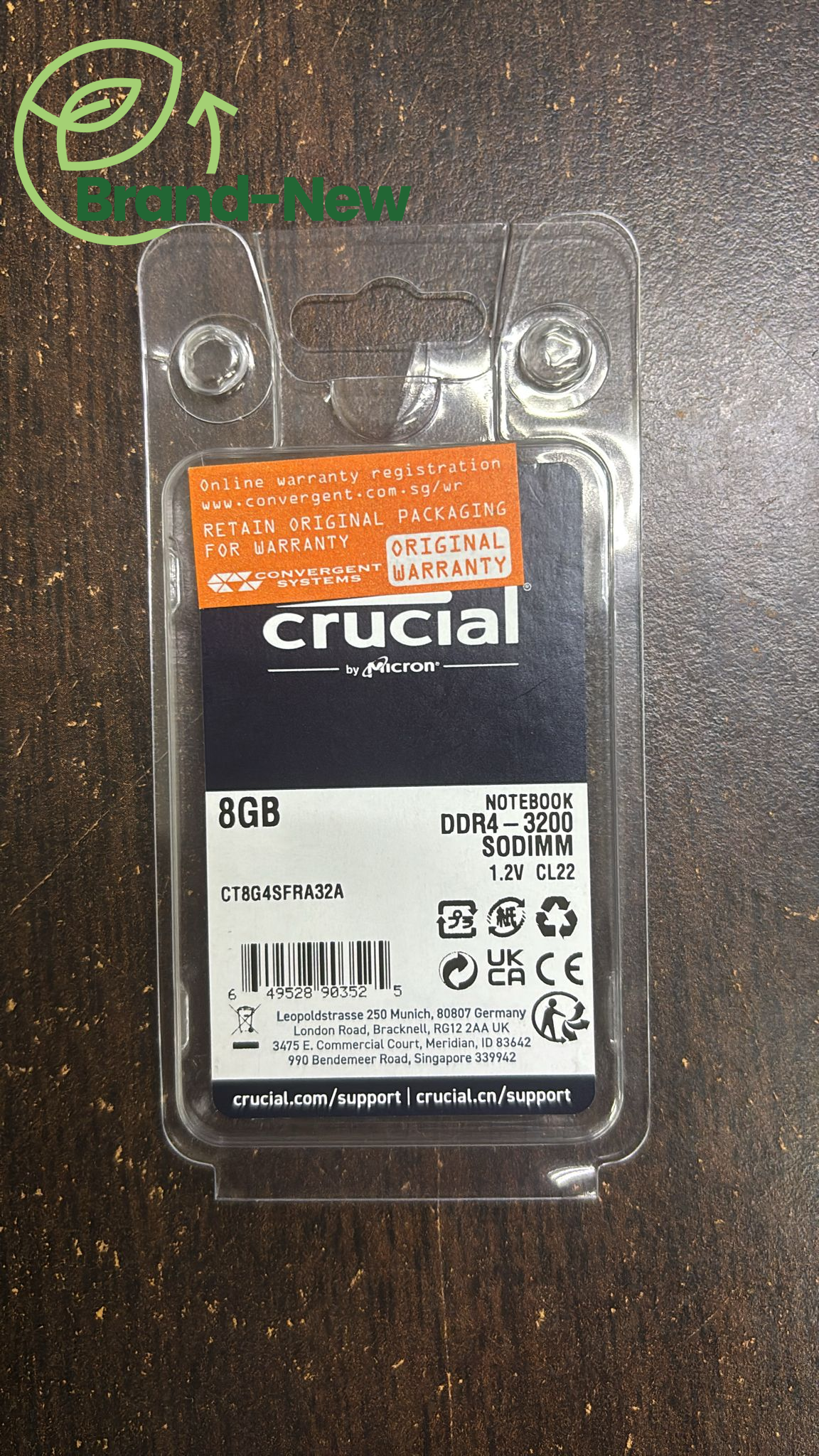 [BRAND NEW] CRUCIAL 8GB DDR4 3200MHz PC4-25600 SO-DIMM RAM LAPTOP MEMORY