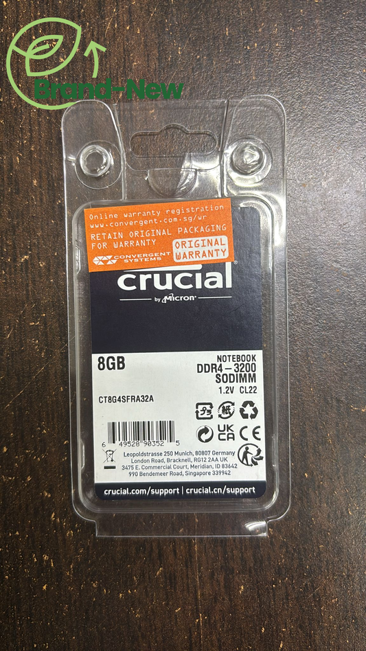 [BRAND NEW] CRUCIAL 8GB DDR4 3200MHz PC4-25600 SO-DIMM RAM LAPTOP MEMORY