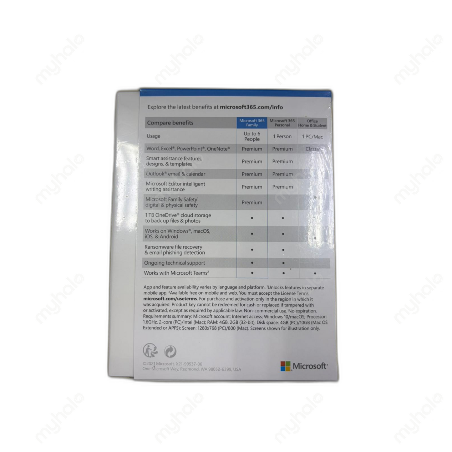 Microsoft Office 365 Family 1 Year - Physical box