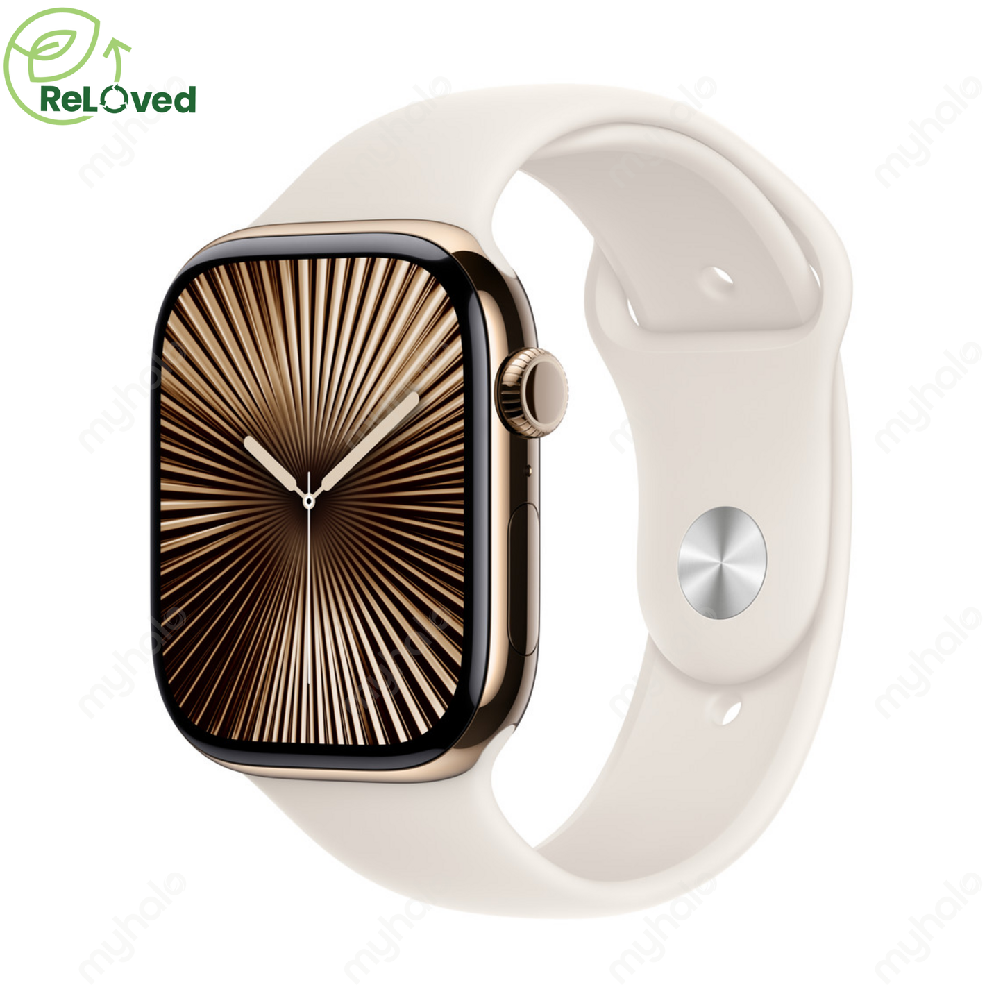 [CERTIFIED RELOVED] APPLE WATCH SERIES 10 46mm GOLD TITANIUM (STARLIGHT SPORT BAND M/L) GPS + CELLULAR