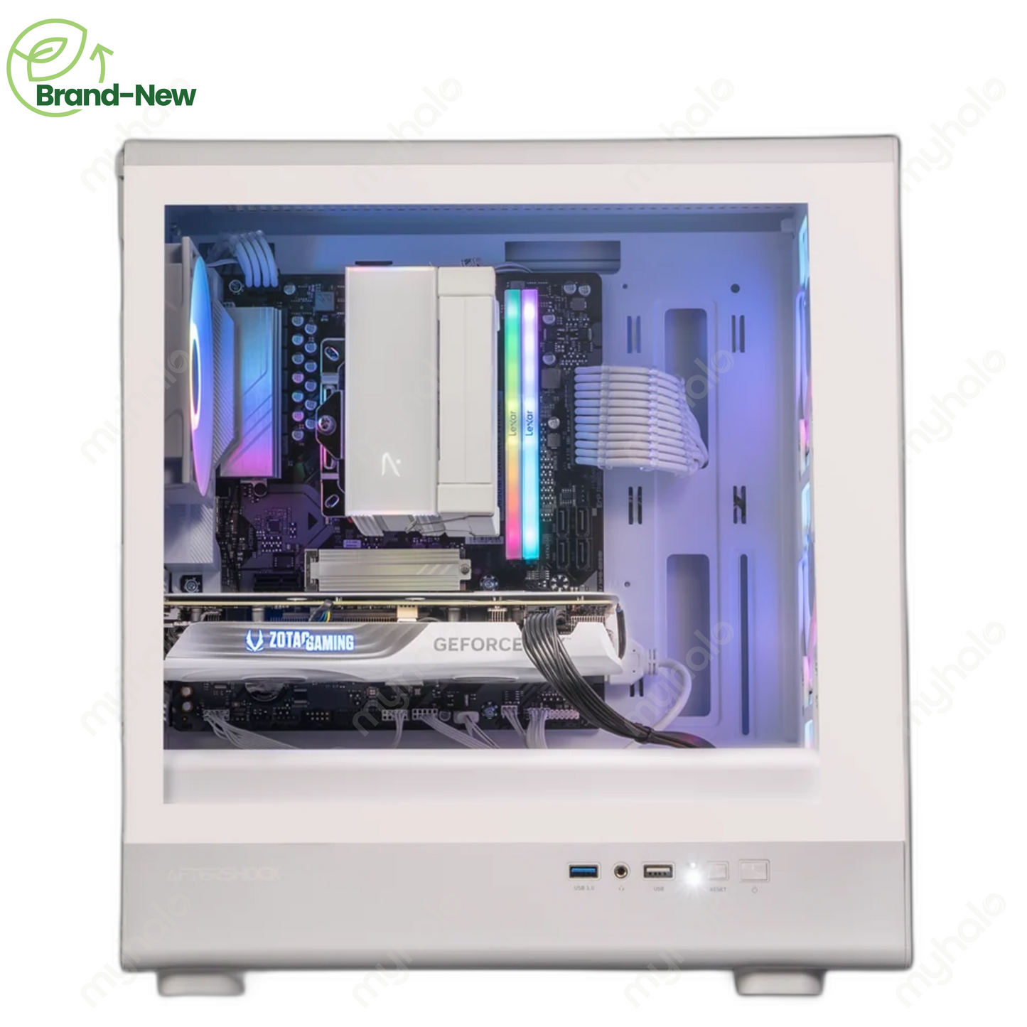[CERTIFIED RELOVED] AFTERSHOCK RAPID 3 WHITE CUSTOM DESKTOP (RYZEN 7 7700 / 32GB / 1TB SSD) (RTX 4070) WRTY JUN 2027