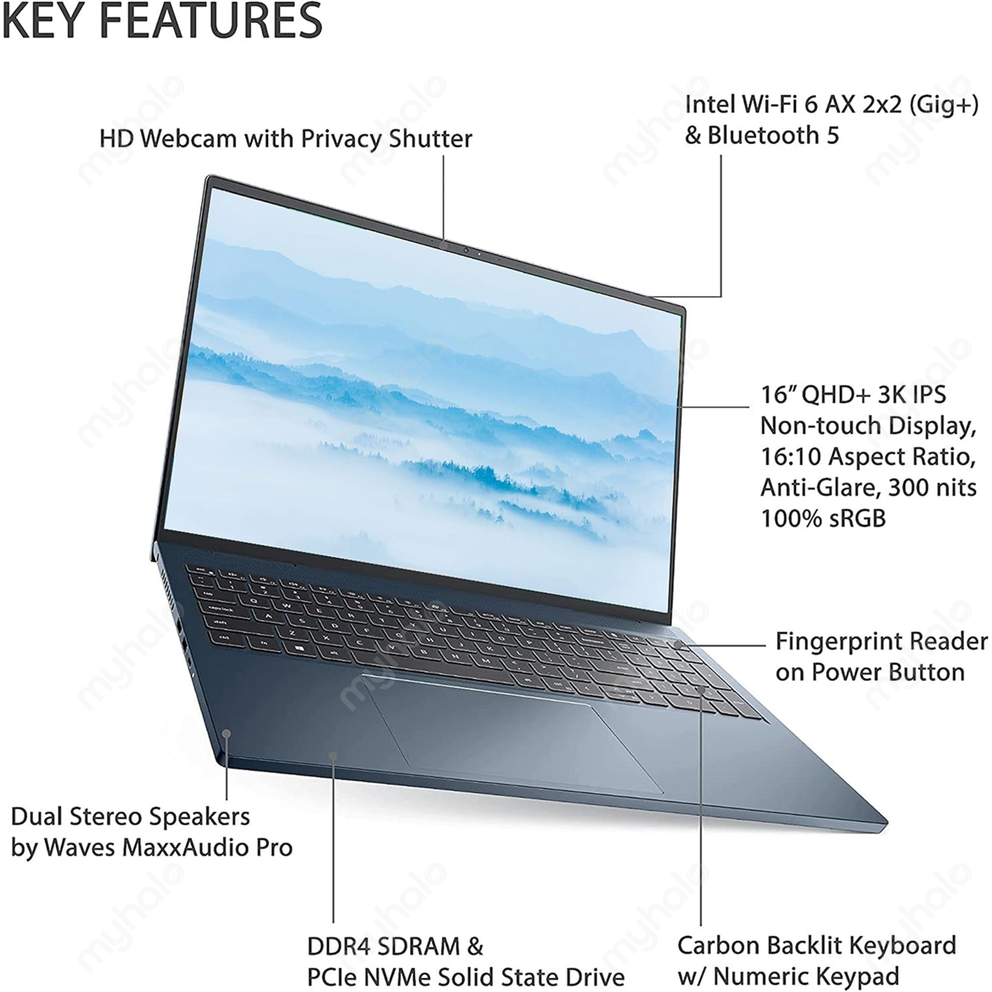 DELL INSPIRON 16 PLUS 7610 (I7-11800H / 32GB / 512GB SSD) (RTX 3050 TI)