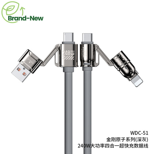 WEKOME WDC-51 KINGKONG ATOM SERIES 4-IN-1 SUPER FAST CHARGING 240W CABLE