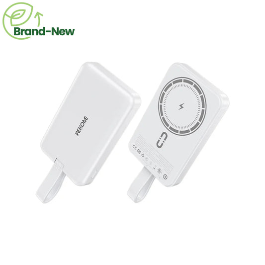 WEKOME WP-47 ORIGINAL CABLED MAGNETIC WIRELESS POWERBANK 10000Mah FAST CHARGE 20W (WHITE))