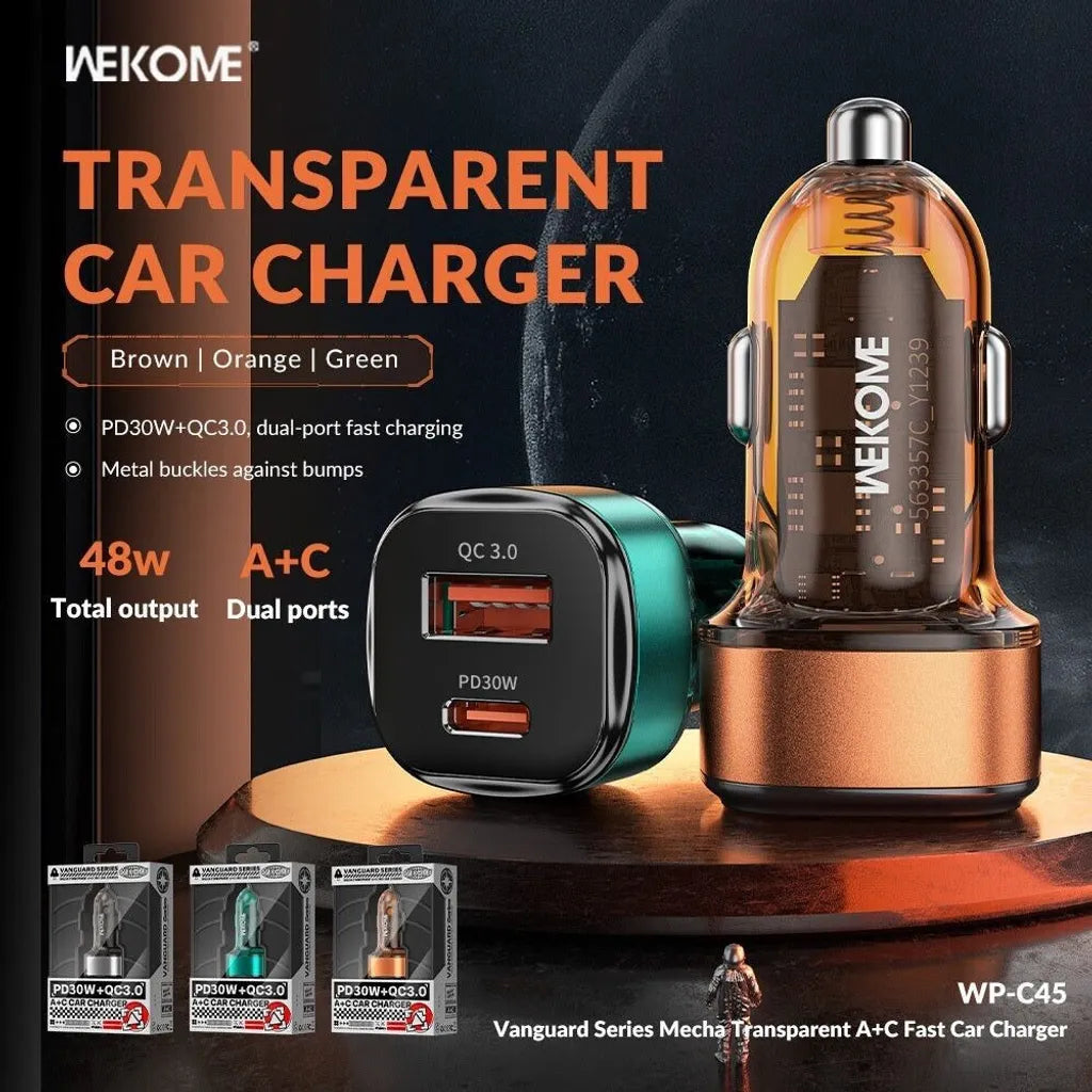 [全新] WEKOME WP-C45 43W 双口车载快充充电器