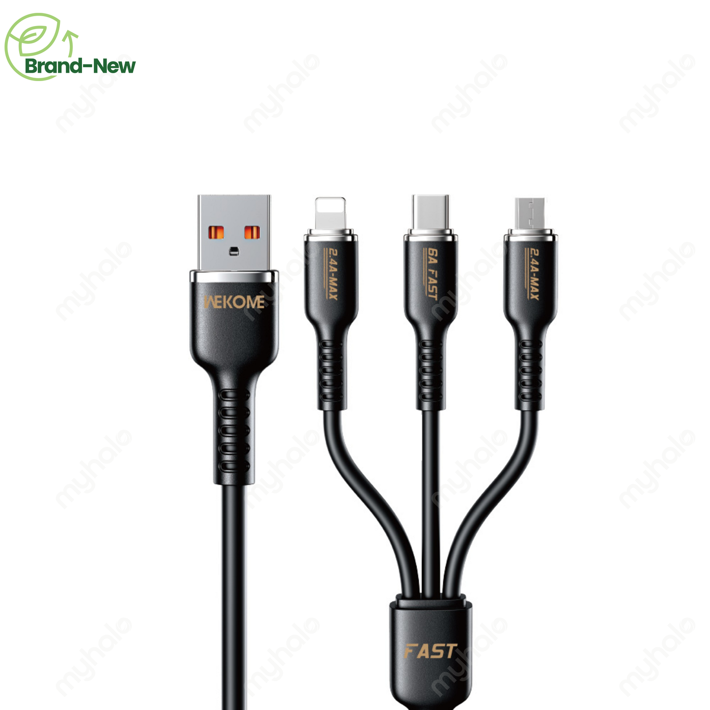 [BRAND NEW] WEKOME WDC-07TH 65W 2-IN-1 FAST CHARGING CABLE 1.2M