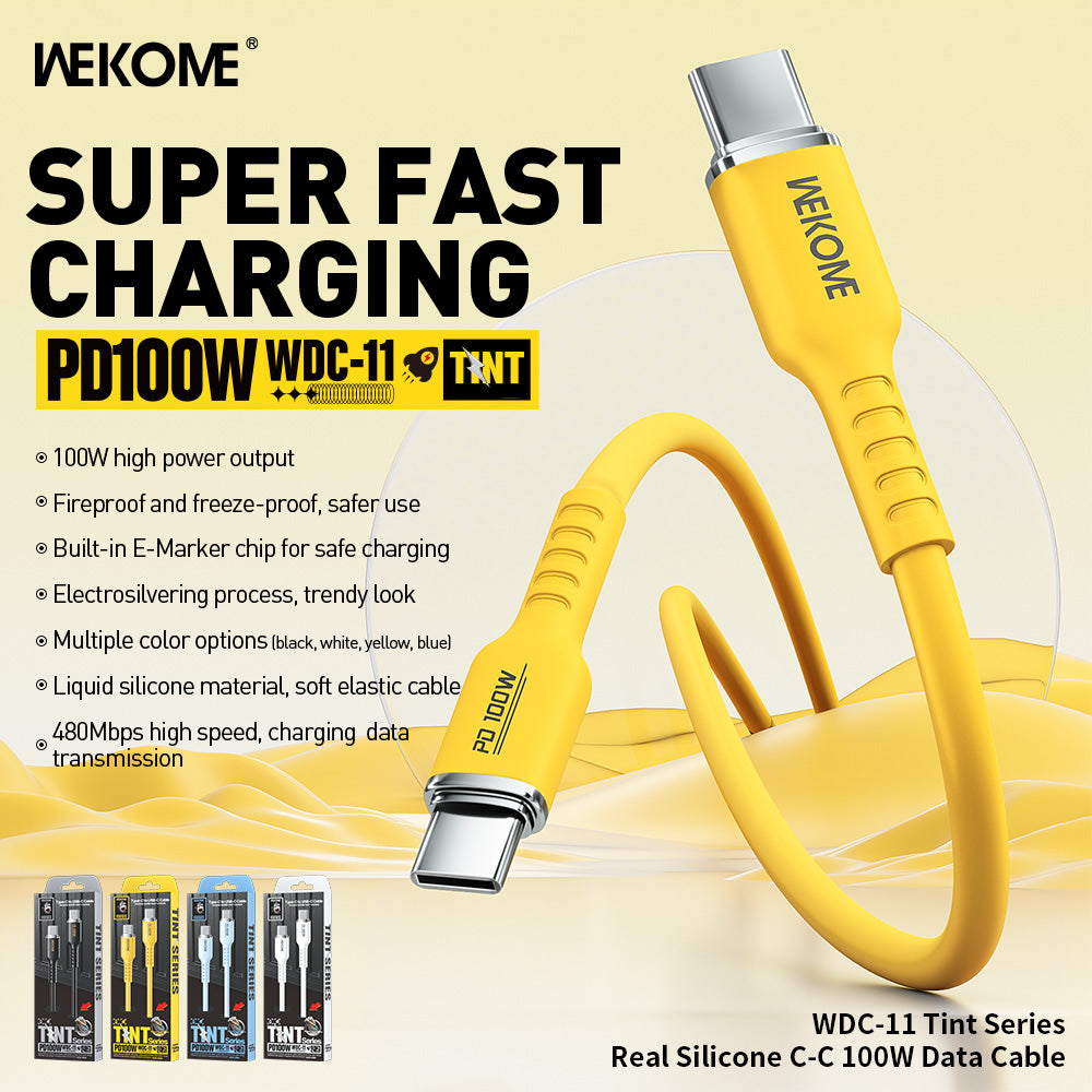 [BRAND NEW] WEKOME WDC-11 100W USB-C TO USB-C FAST CHARGING CABLE 1.2M