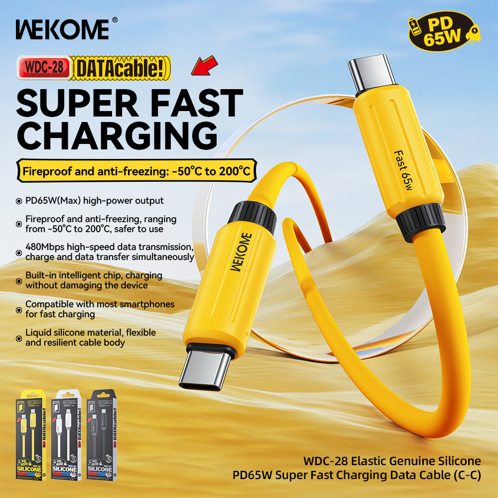 [BRAND NEW] WEKOME WDC-28 PD65W TYPE-C TO TYPE-C FAST CHARGING CABLE 1M