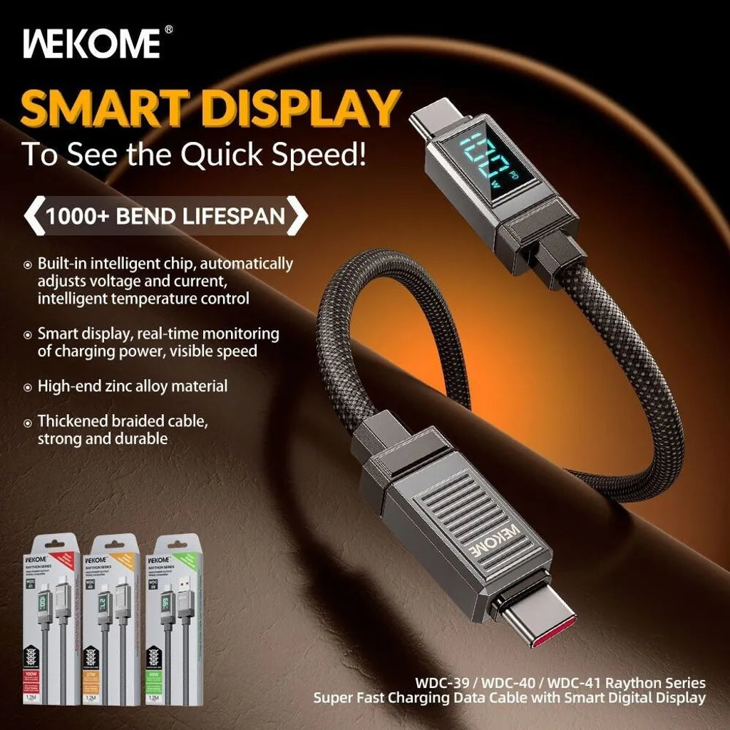 [BRAND NEW] WEKOME WDC-39 66W USB-A TO USB-C FAST CHARGING CABLE 1.2M