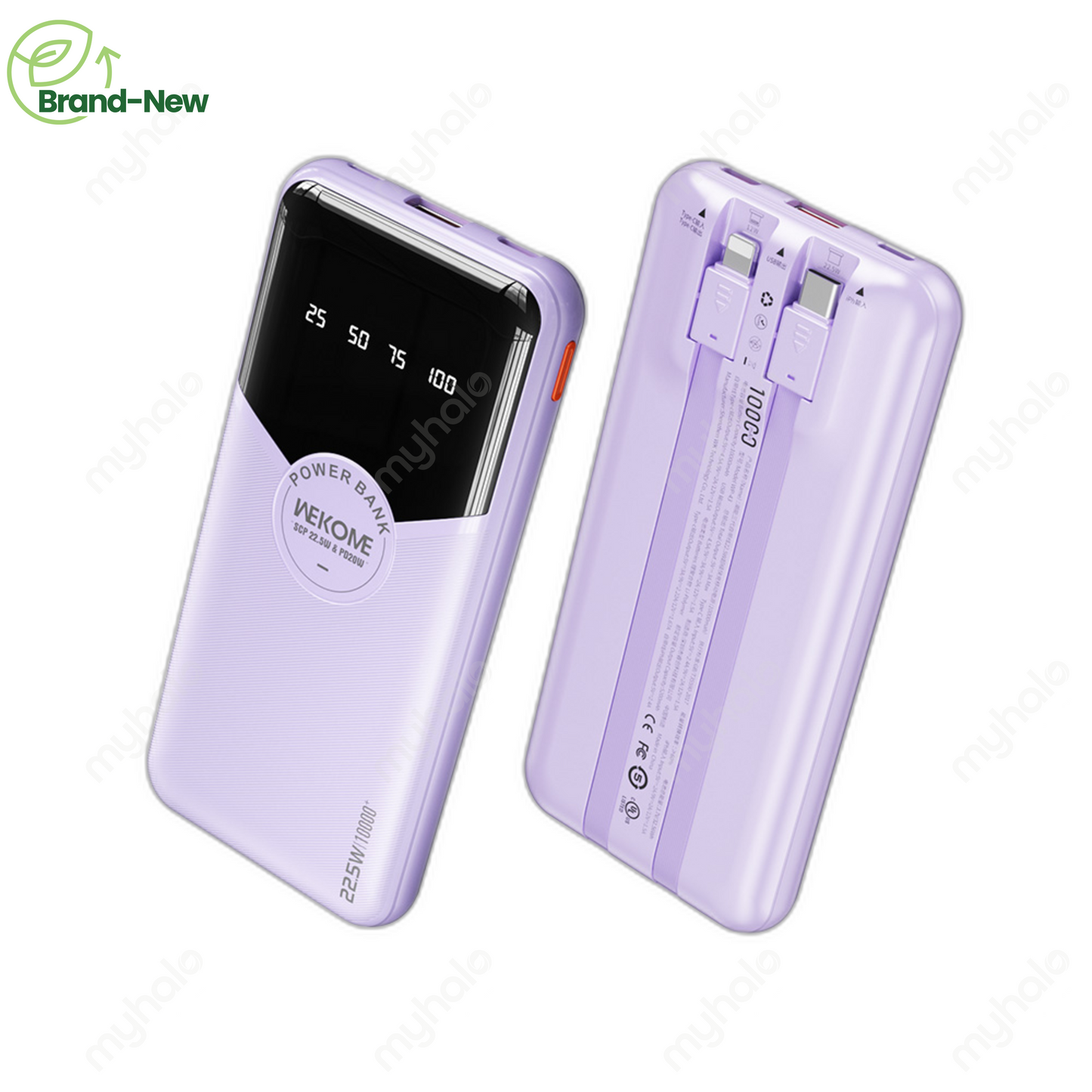[BRAND NEW] WEKOME WP-59 10000MAH POWER BANK WITH BUILT-IN CABLES