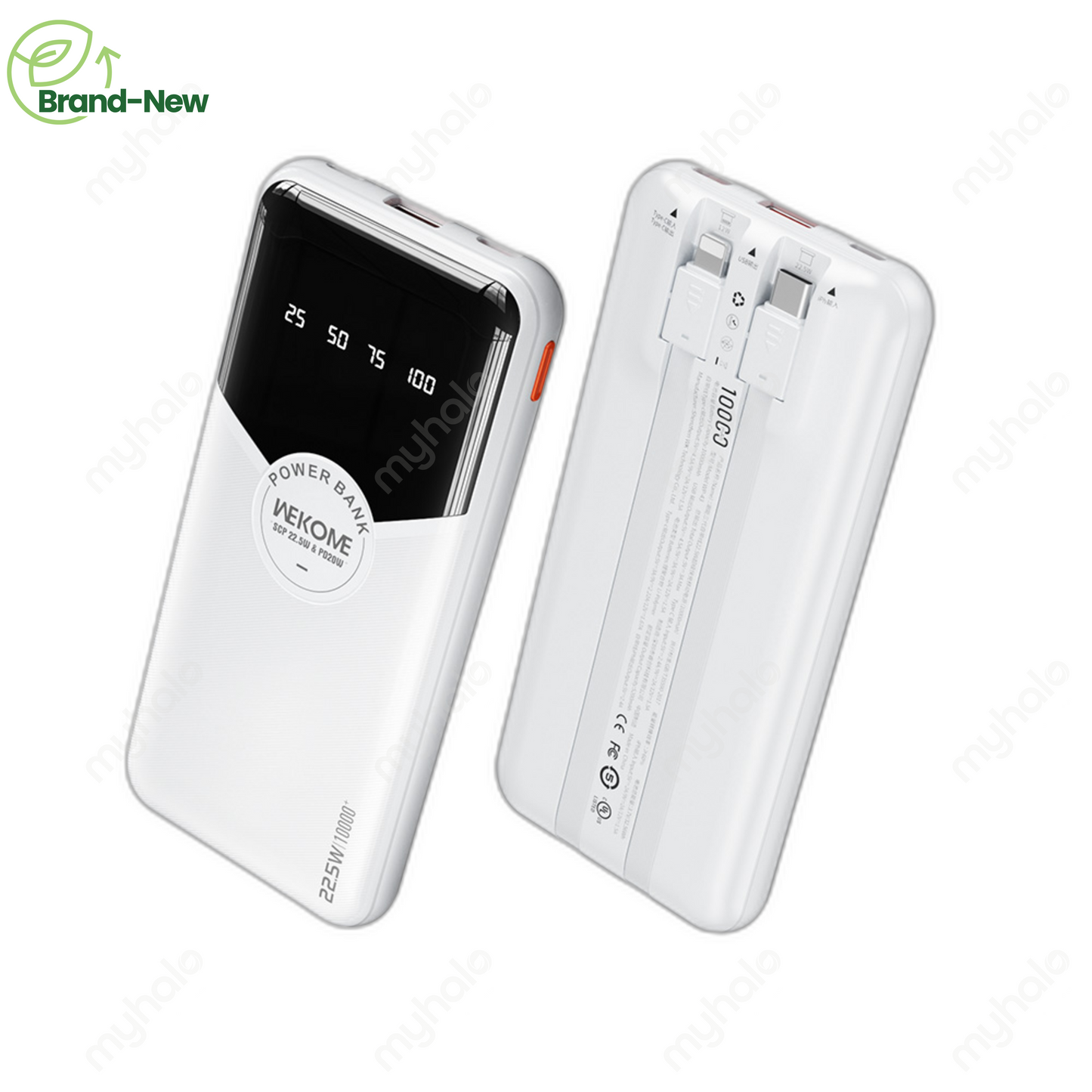 [BRAND NEW] WEKOME WP-59 10000MAH POWER BANK WITH BUILT-IN CABLES