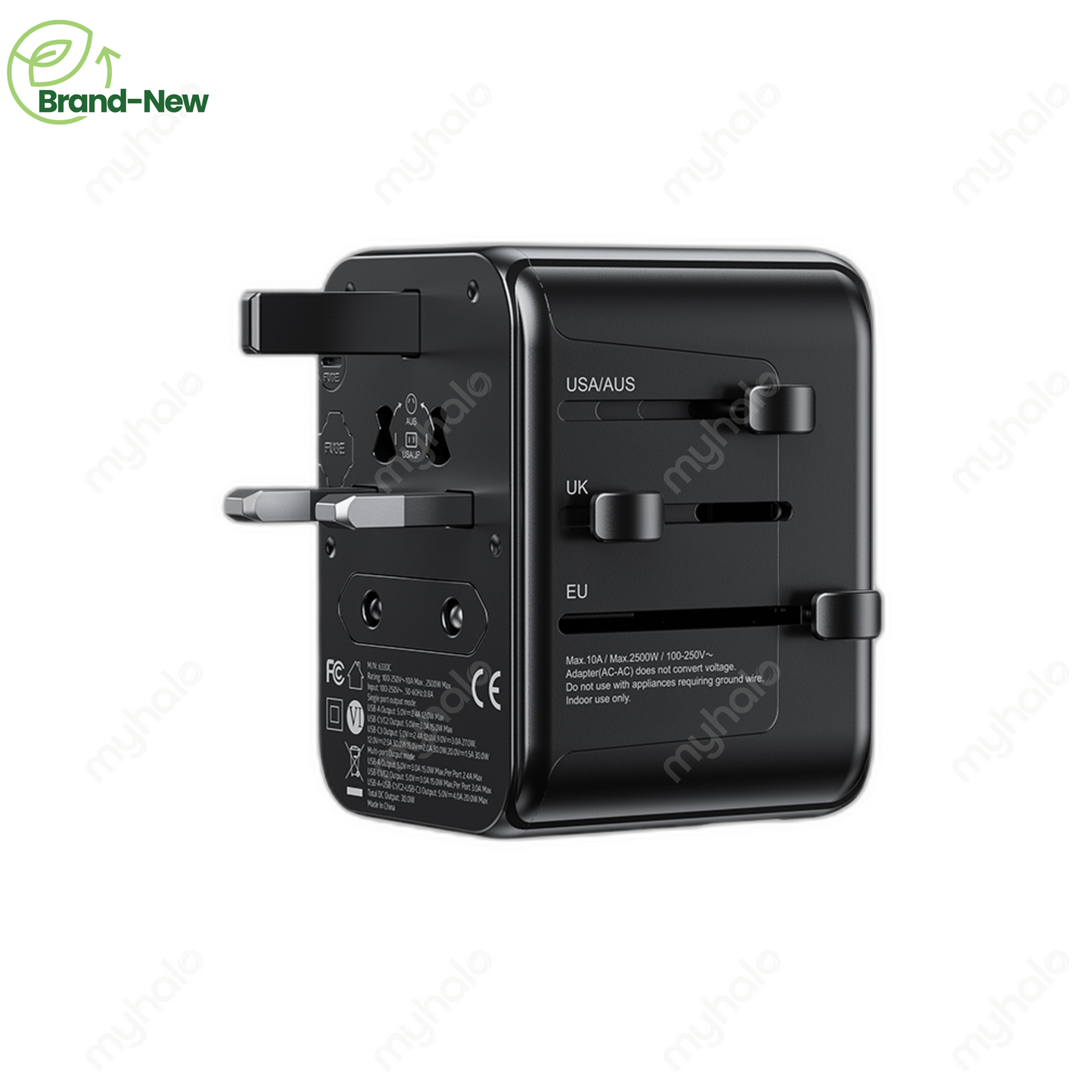 [全新] WEKOME WP-U03 30W 三 USB-C 口通用旅行转换器