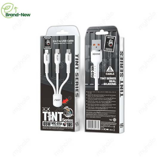 [BRAND NEW] WEKOME WDC-07TH 65W 2-IN-1 FAST CHARGING CABLE 1.2M