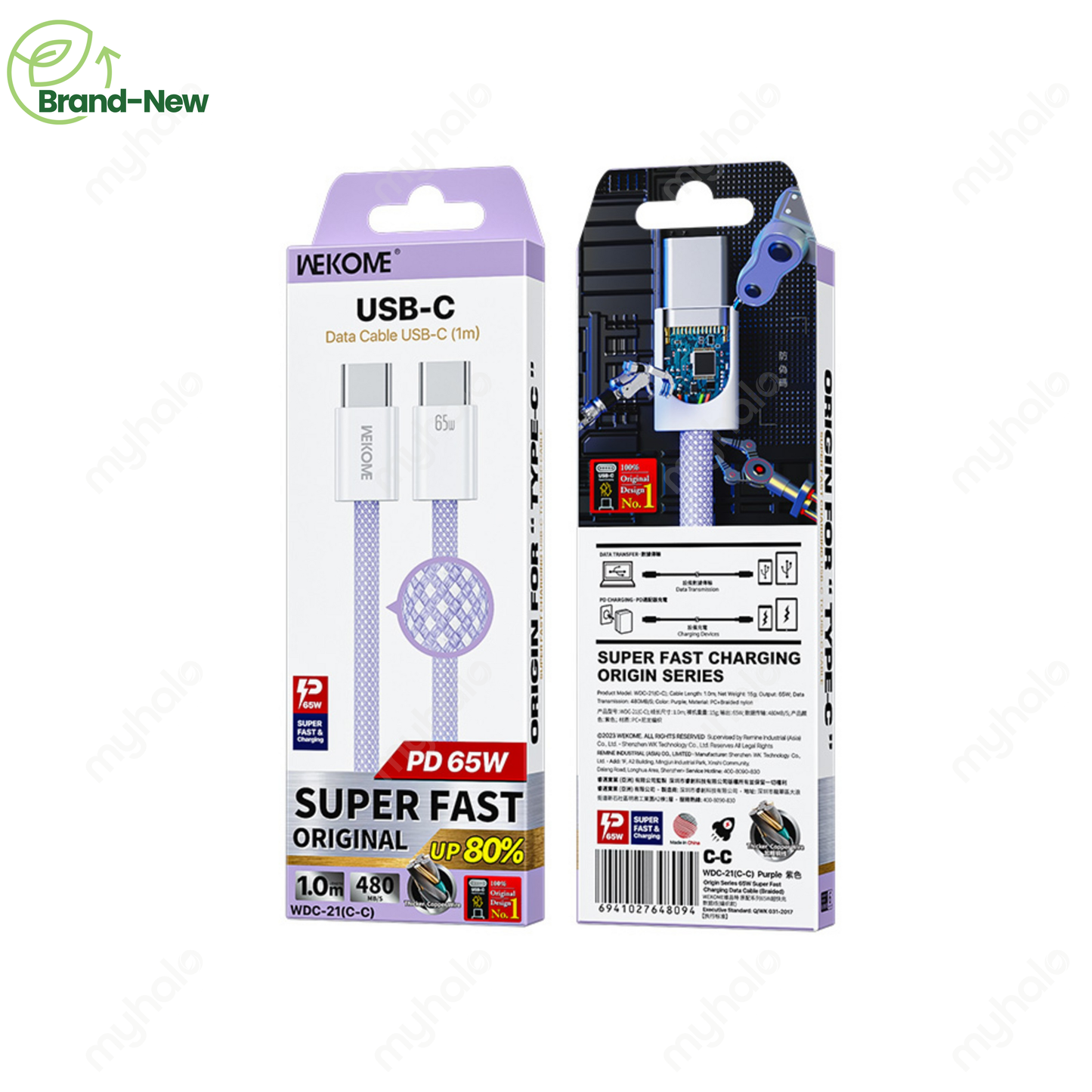 [BRAND NEW] WEKOME WDC-21 65W FAST CHARGING CABLE 1M