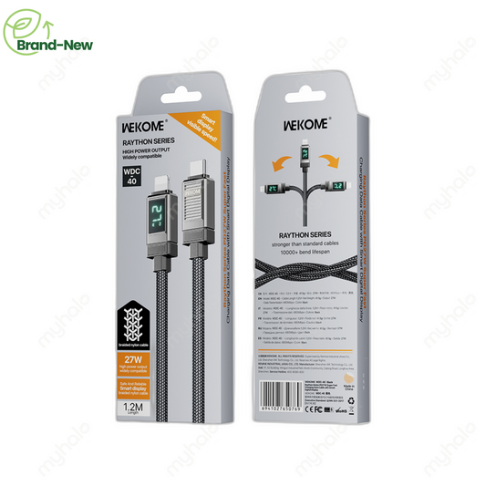 [BRAND NEW] WEKOME WDC-40 27W TYPE-C TO LIGHTNING FAST CHARGING CABLE 1.2M