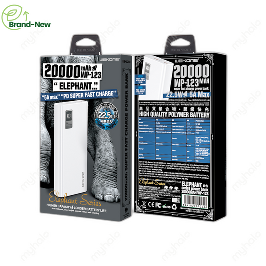 [BRAND NEW] WEKOME WP-123 20000MAH 22.5W FAST CHARGE POWER BANK