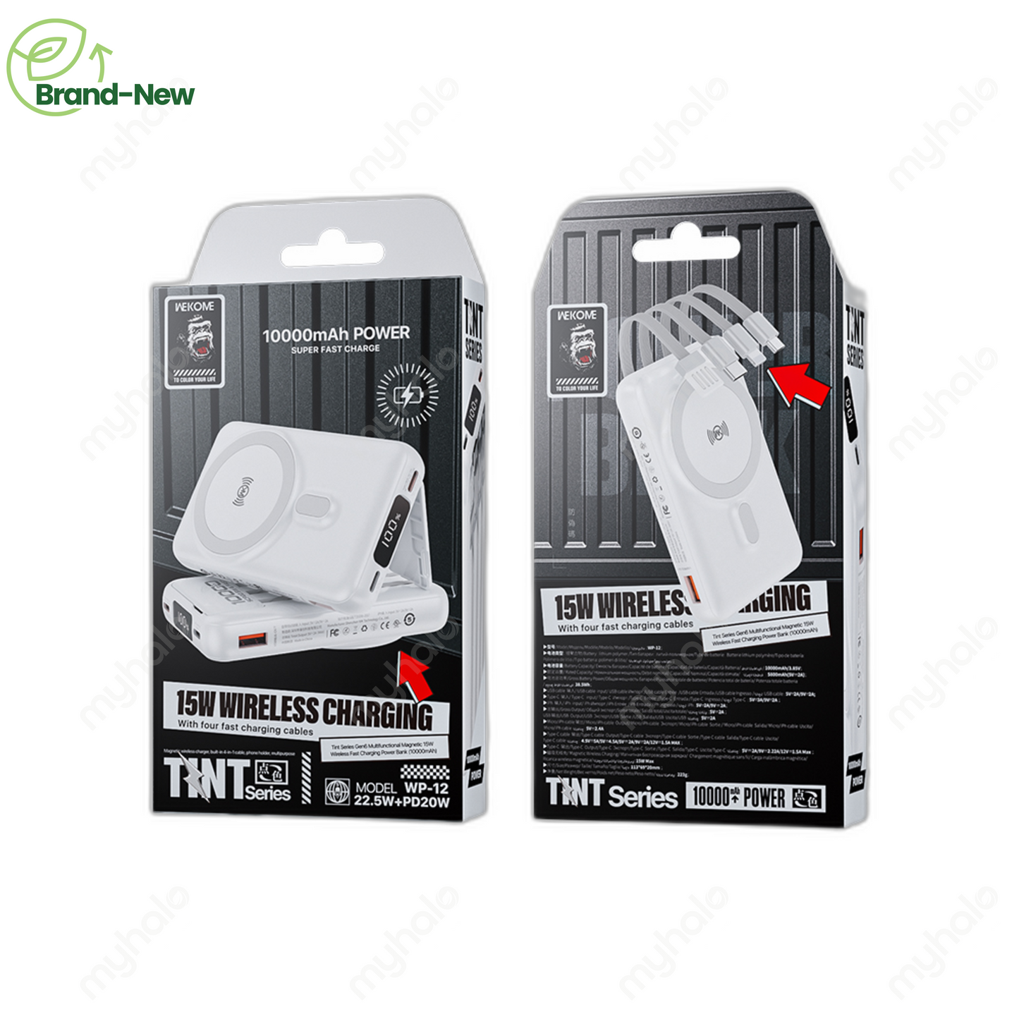 [BRAND NEW] WEKOME WP-12 10000MAH MAGNETIC WIRELESS POWER BANK