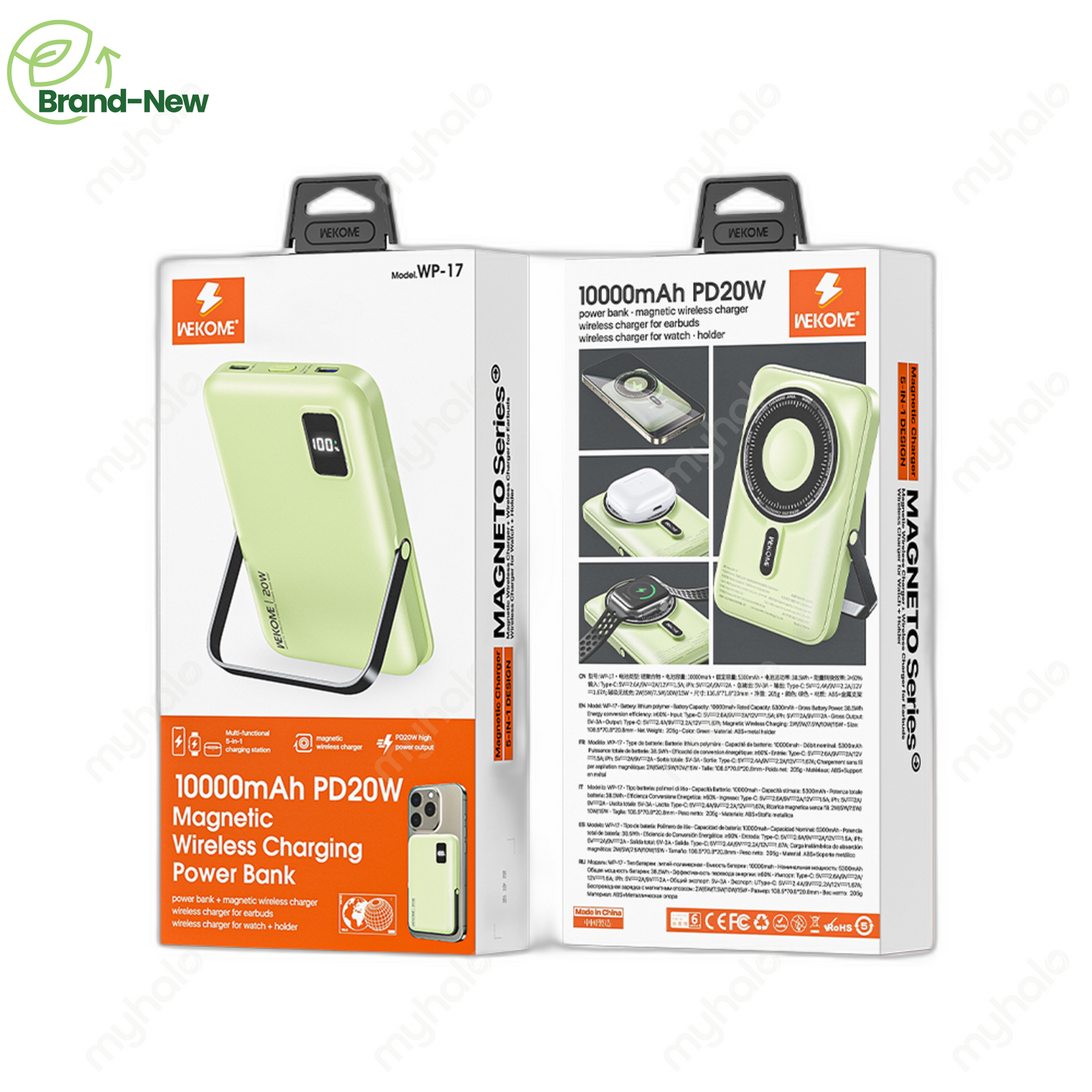 [BRAND NEW] WEKOME WP-17 MAGNETIC WIRELESS POWER BANK 10000MAH FAST CHARGE 15W