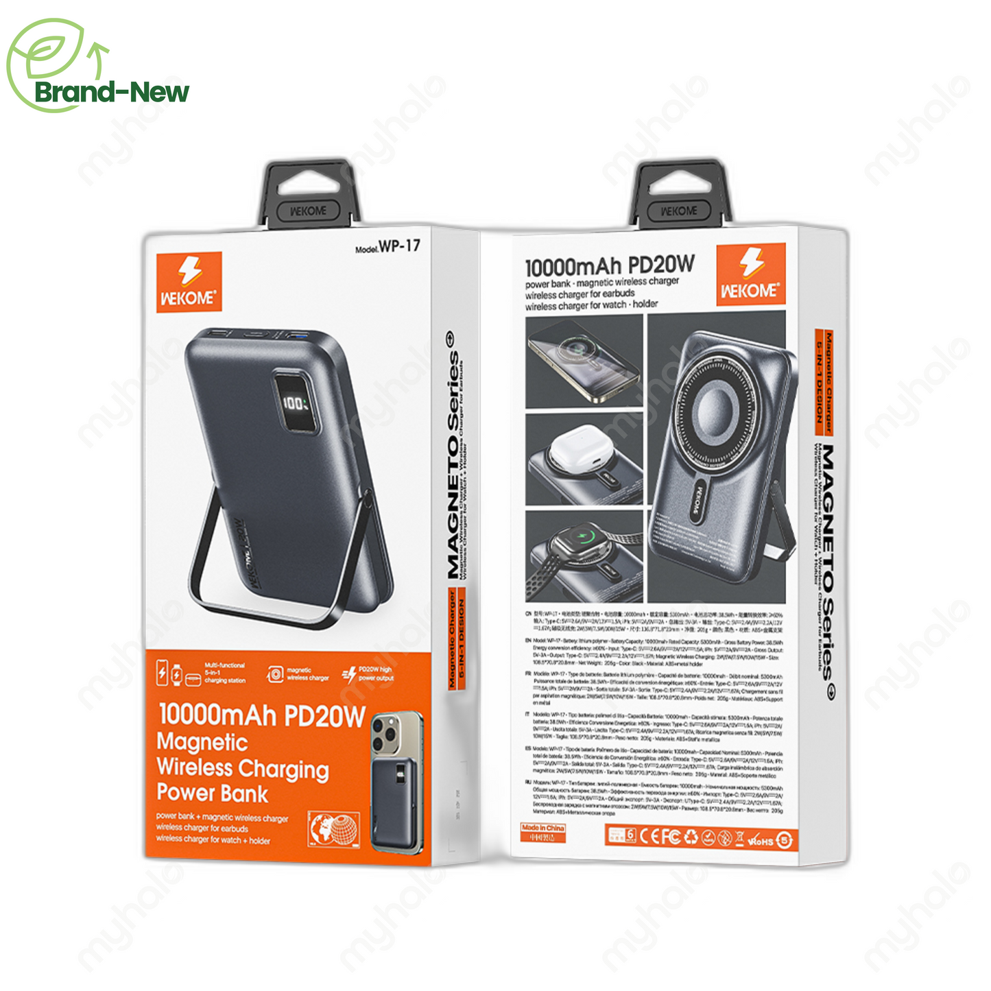 [BRAND NEW] WEKOME WP-17 MAGNETIC WIRELESS POWER BANK 10000MAH FAST CHARGE 15W