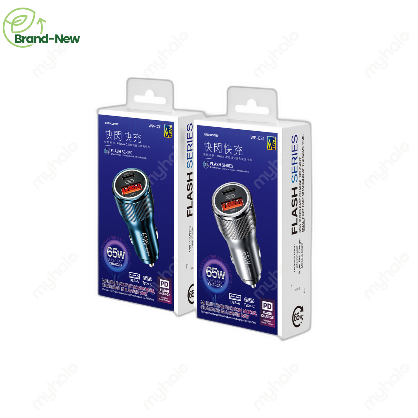 [全新] WEKOME WP-C31 DUAL-PORT FAST CAR CHARGER