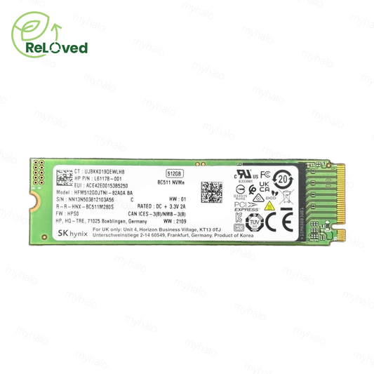 [CERTIFIED RELOVED] SK hynix 512GB SSD PCIe Gen 3 NVMe M.2 2280 (HFM512GDJTNI)