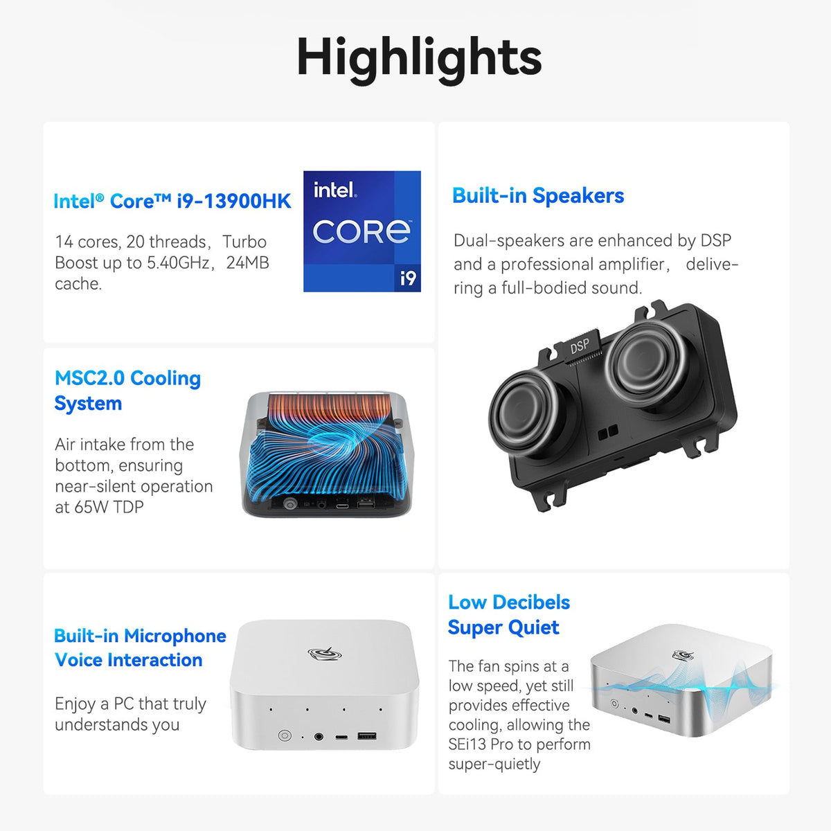 [CERTIFIED RELOVED] Beelink SEi13 Pro Mini PC (I9-13900HK / 32GB / 1TB SSD)