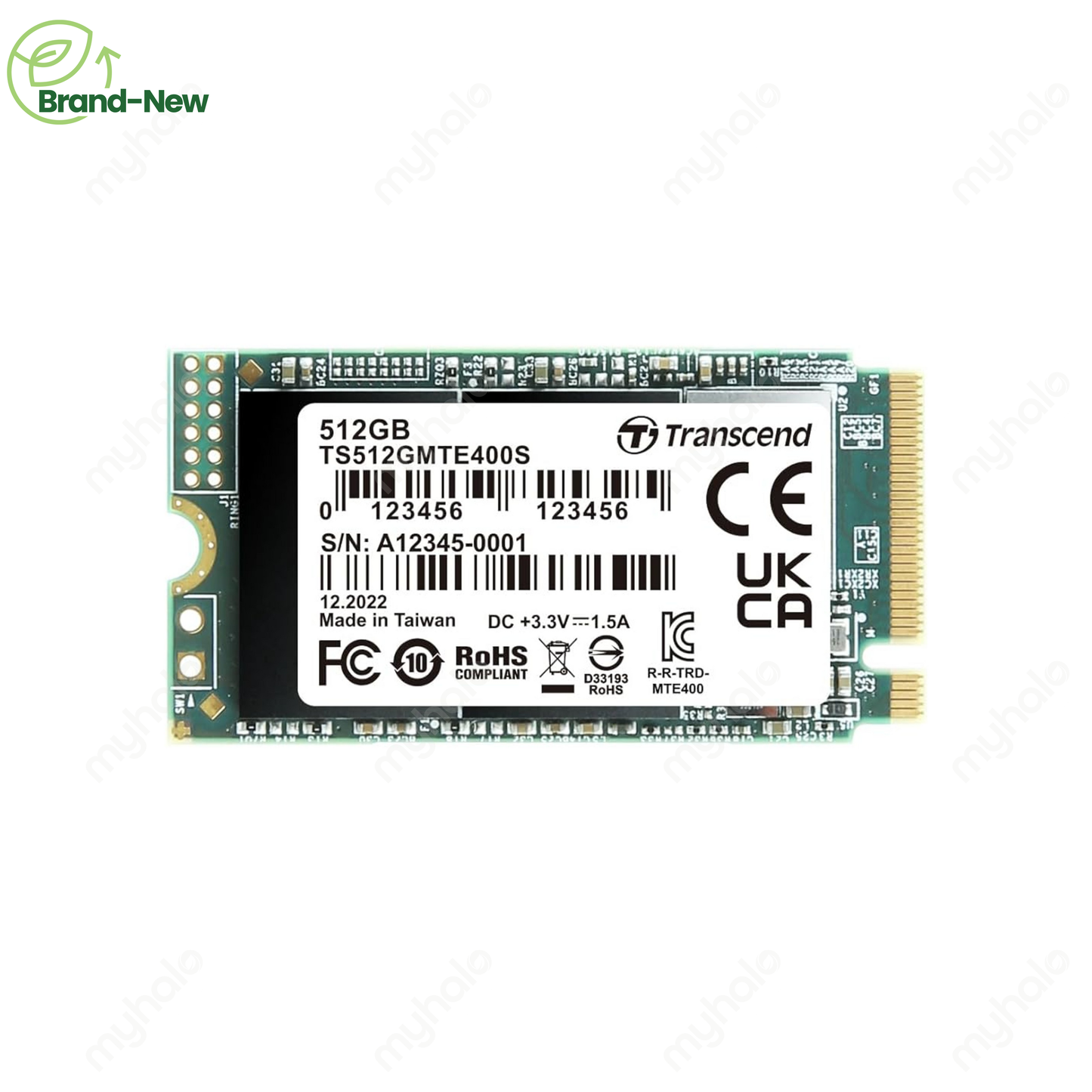 [全新] 创见 512GB 固态硬盘 PCIe GEN3 NVMe M.2 2242 (TS512GMTE400S)
