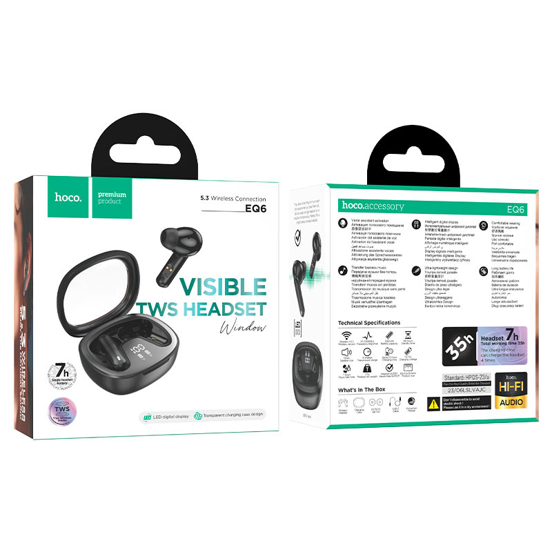 [BRAND NEW] HOCO EQ6 SHADOW TWS BLUETOOTH 5.3 WIRELESS EARBUDS